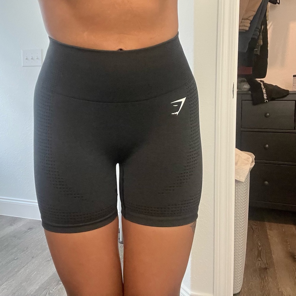 Gymshark Gray Shorts High-Waisted Compression Fit